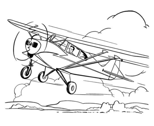 Piper Tri-Pacer coloring page