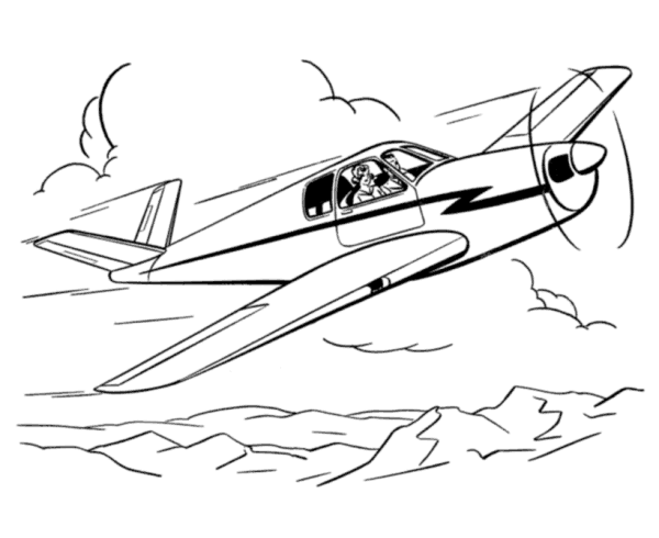 Beechcraft Bonanza V-tail coloring page