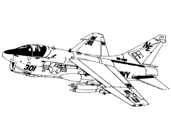 Ling-Temco-Vought A-7 Corsair II coloring page