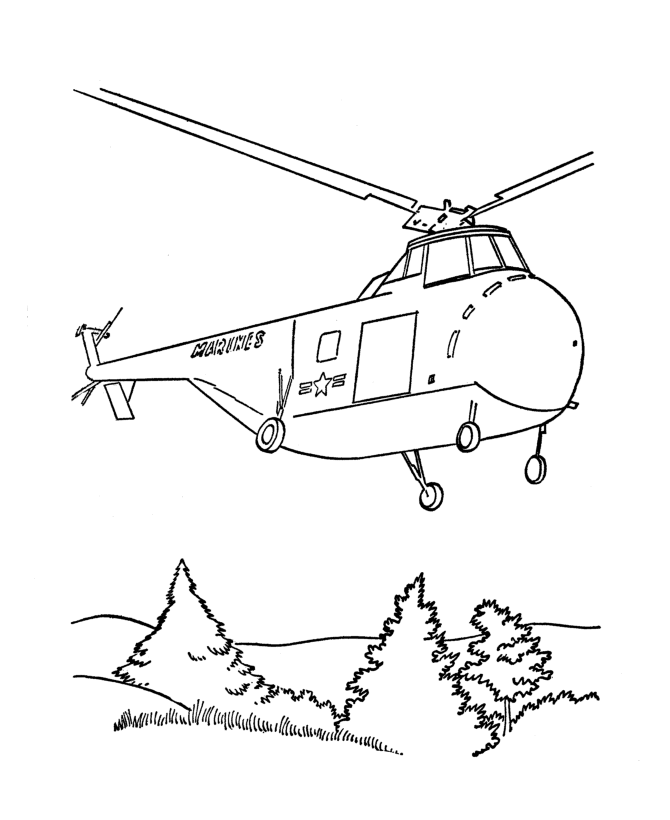 Sikorsky S-58  helicopter coloring page