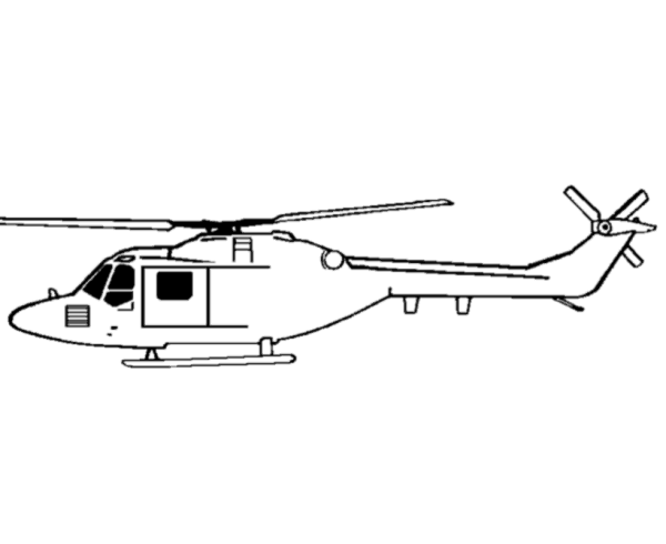 UH-1 HUEY helicopter coloring page