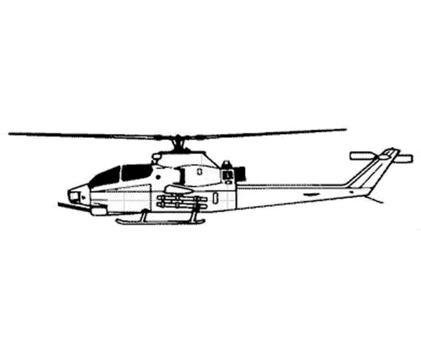 AH-1 Cobra helicopter coloring page